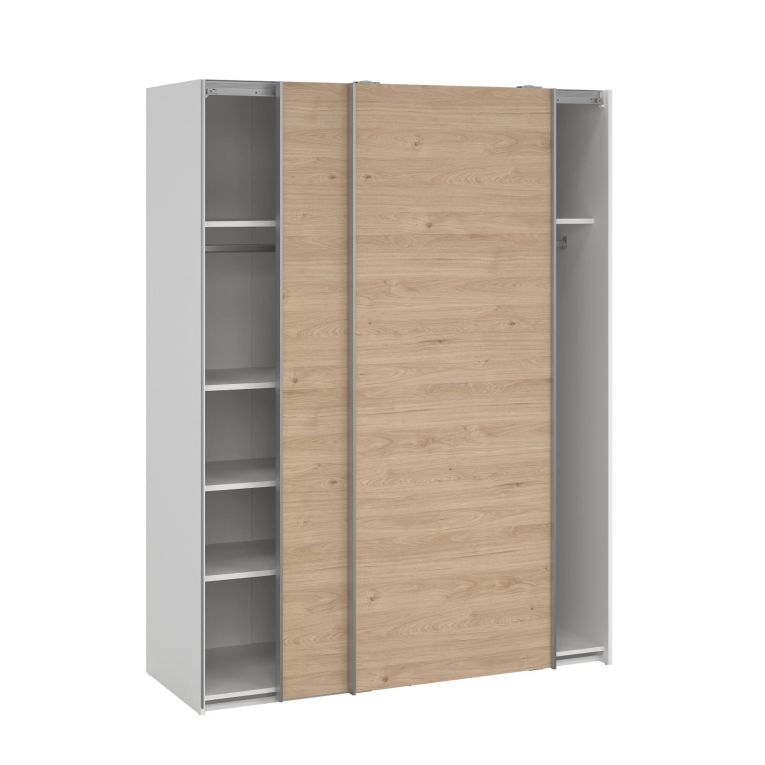 Guardaroba 2 ante bianco e rovere 150x200h cm - Maurice