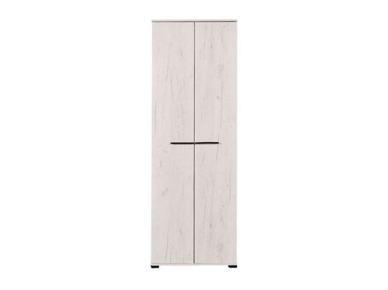 Guardaroba 2 Ante Bianco Larice Marrone Noce un Ripiano Appendiabiti 67.5x195h cm, Apertura Battente - Pinasca