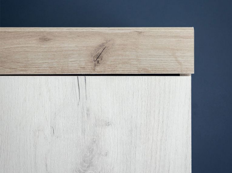 Guardaroba 2 Ante Bianco Larice Marrone Rovere Appendiabiti Cassetti 80x202h cm, un Ripiano - Egna