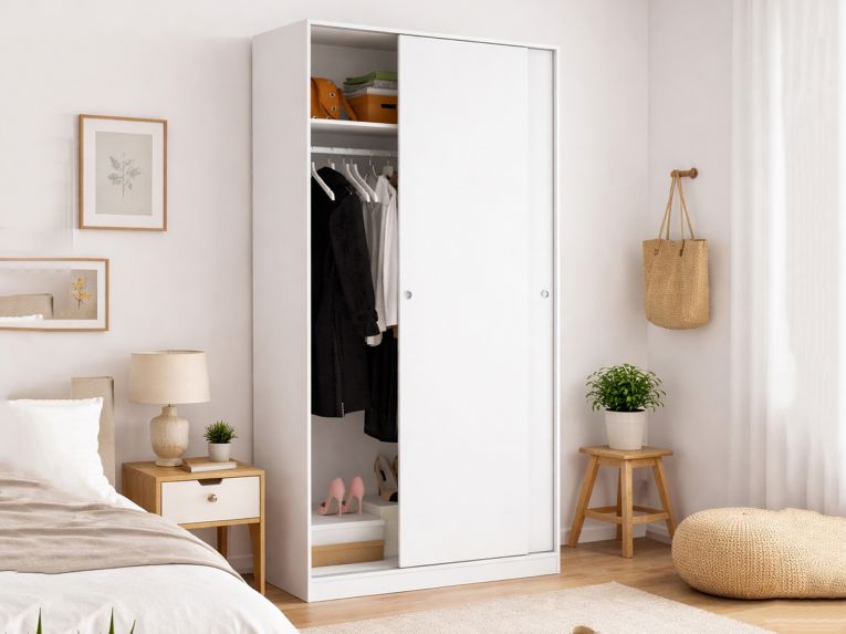 Guardaroba 2 ante bianco lucido 100x204h cm - Abigale