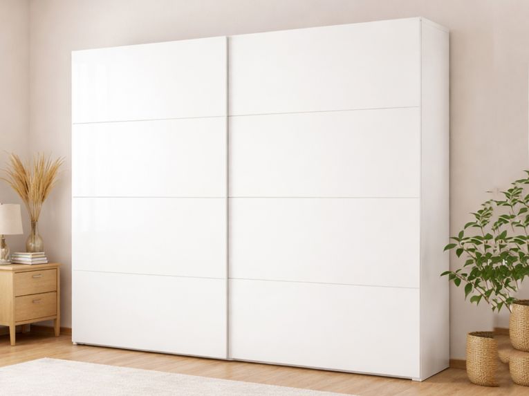 Guardaroba 2 ante bianco lucido 242x220h cm - Kauri