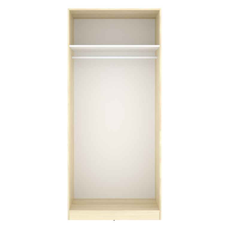 Guardaroba 2 Ante Bianco Marrone Rovere Appendiabiti Cassetti 51x204h cm, un Ripiano - Tulot
