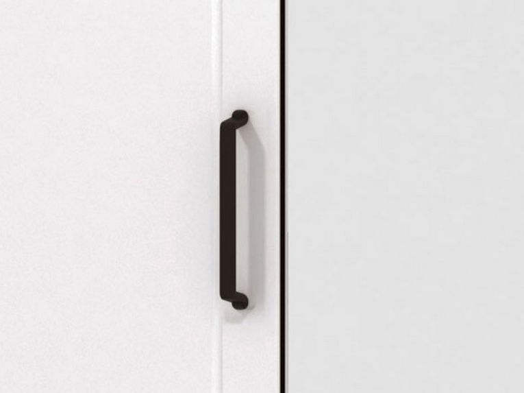Guardaroba 2 Ante Bianco Marrone Rovere Nodi Appendiabiti 3 Ripiani 75x194.5h cm, 4 Vani - Vittuone