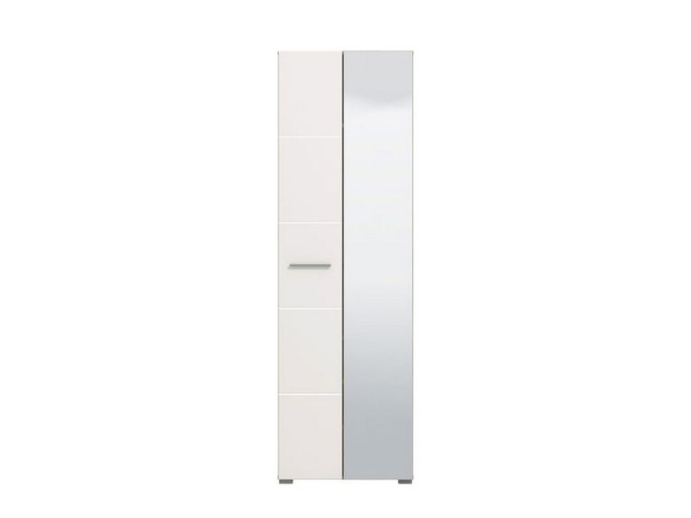 Guardaroba 2 Ante Bianco Marrone Rovere Nodi Appendiabiti 4 Ripiani 60x192.5h cm, 5 Vani - Griante