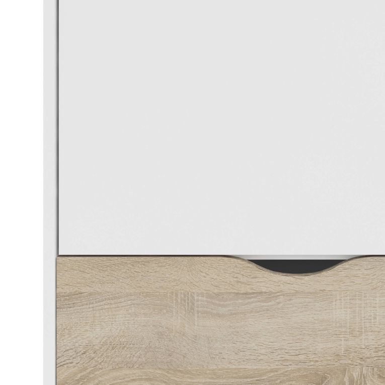 Guardaroba 2 ante Celestine, Mobile camera da letto, Cabina armadio portabiti, Armadio appendiabiti, 99x58 h200 cm, Bianco e Quercia