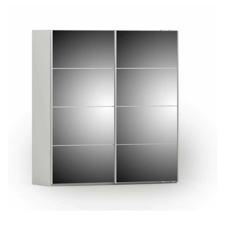 Guardaroba 2 ante Charline, Mobile camera da letto, Cabina armadio portabiti, Armadio appendiabiti, 182x64 h202 cm, Bianco