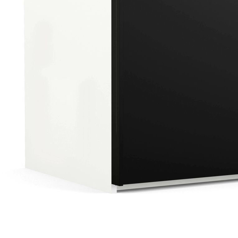 Guardaroba 2 ante Christa, Mobile camera da letto, Cabina armadio portabiti, Armadio appendiabiti, 62x182 h220 cm, Bianco e Nero