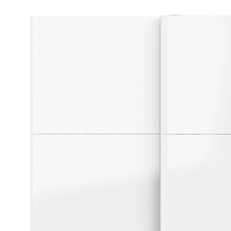 Guardaroba 2 ante Clarine, Mobile camera da letto, Cabina armadio portabiti, Armadio appendiabiti, 122x62 h220 cm, Bianco