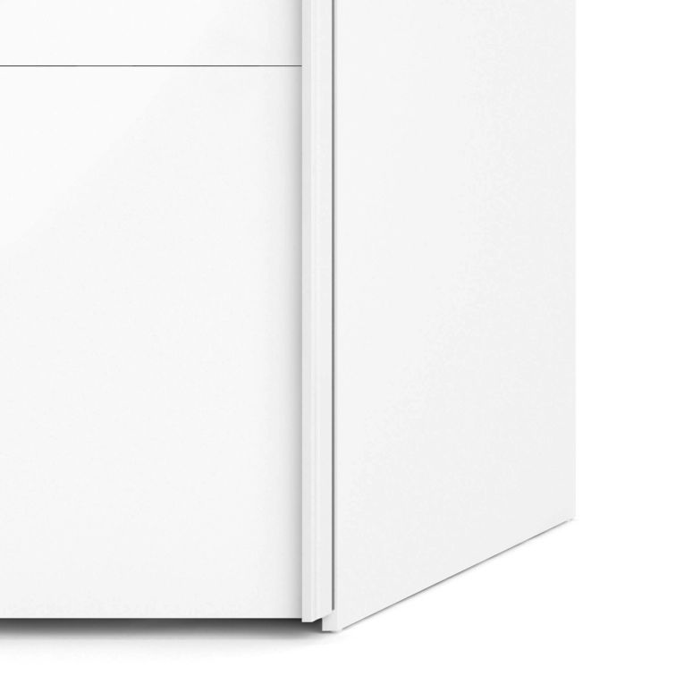 Guardaroba 2 ante Clarine, Mobile camera da letto, Cabina armadio portabiti, Armadio appendiabiti, 122x62 h220 cm, Bianco