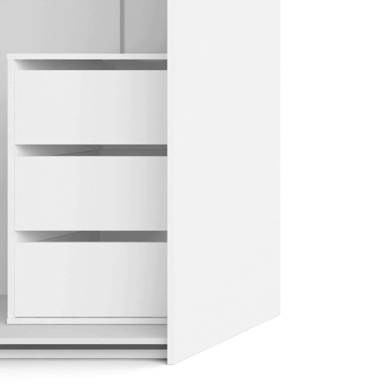Guardaroba 2 ante Clary, Mobile camera da letto, Cabina armadio portabiti, Armadio appendiabiti, 182x62 h220 cm, Bianco
