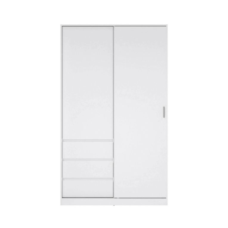 Guardaroba 2 ante Clemence, Mobile camera da letto, Cabina armadio portabiti, Armadio appendiabiti, 60x119 h200 cm, Bianco