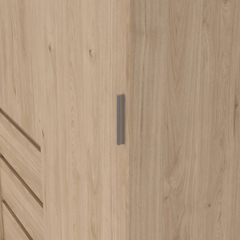 Guardaroba 2 ante Clemence, Mobile camera da letto, Cabina armadio portabiti, Armadio appendiabiti, 60x119 h200 cm, Rovere