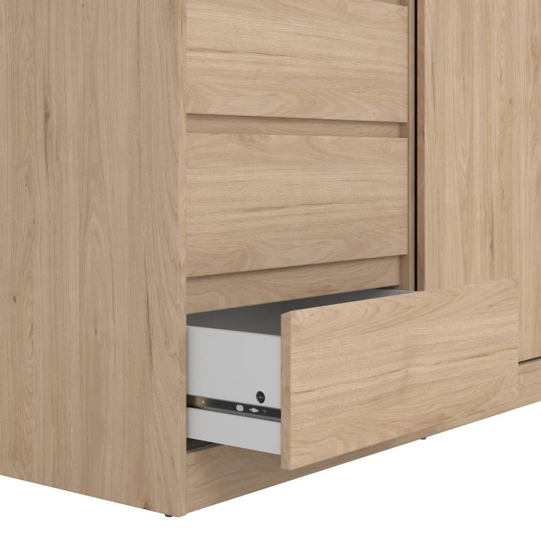 Guardaroba 2 ante Clemence, Mobile camera da letto, Cabina armadio portabiti, Armadio appendiabiti, 60x119 h200 cm, Rovere