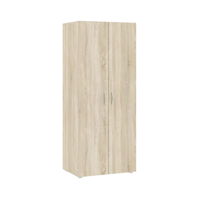 Guardaroba 2 ante Cork, Mobile camera da letto, Cabina armadio portabiti, Armadio appendiabiti, 74x52 h179 cm, Rovere