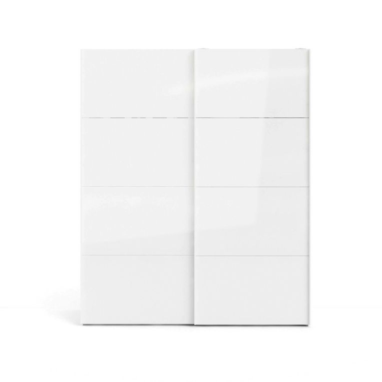 Guardaroba 2 ante Cyrill, Mobile camera da letto, Cabina armadio portabiti, Armadio appendiabiti, 62x182 h220 cm, Bianco