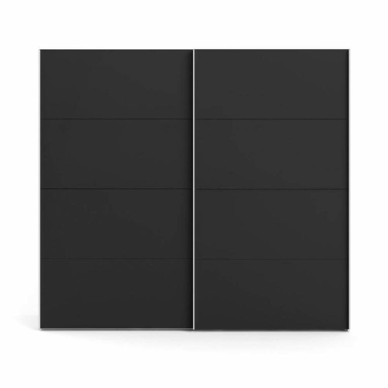 Guardaroba 2 ante Damienne, Mobile camera da letto, Cabina armadio portabiti, Armadio appendiabiti, 61x243 h220 cm, Bianco e Nero