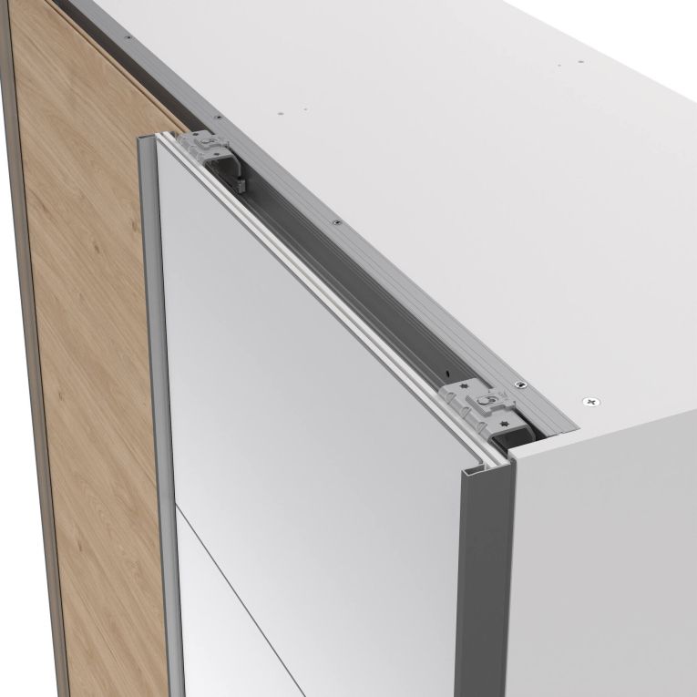 Guardaroba 2 ante Diandra, Mobile camera da letto, Cabina armadio portabiti, Armadio appendiabiti, 61x150 h200 cm, Bianco e Rovere