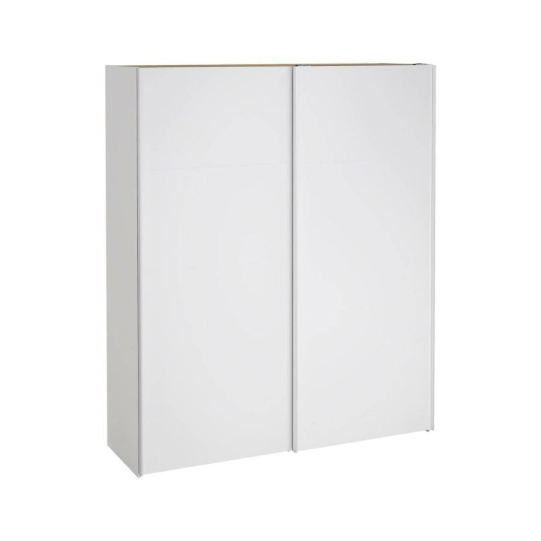 Guardaroba 2 ante Elina, Mobile camera da letto, Cabina armadio portabiti, Armadio appendiabiti, 61x182 h220 cm, Bianco
