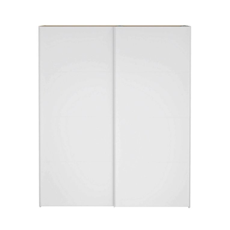 Guardaroba 2 ante Elina, Mobile camera da letto, Cabina armadio portabiti, Armadio appendiabiti, 61x182 h220 cm, Bianco