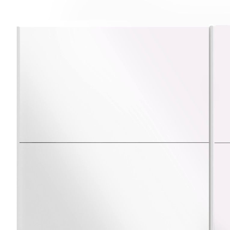Guardaroba 2 ante Emeraude, Mobile camera da letto, Cabina armadio portabiti, Armadio appendiabiti, 61x182 h220 cm, Bianco
