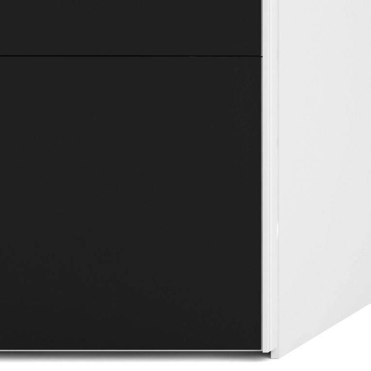 Guardaroba 2 ante Emeraude, Mobile camera da letto, Cabina armadio portabiti, Armadio appendiabiti, 61x182 h220 cm, Bianco e Nero