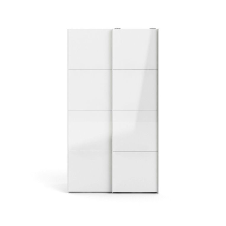 Guardaroba 2 ante Fabre, Mobile camera da letto, Cabina armadio portabiti, Armadio appendiabiti, 62x122 h220 cm, Bianco