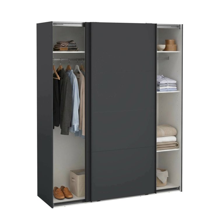 Guardaroba 2 ante- grigio ante scorrevoli 178x220h cm - Gomer
