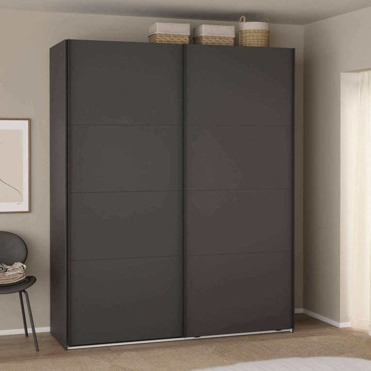 Guardaroba 2 ante- grigio ante scorrevoli 178x220h cm - Gomer