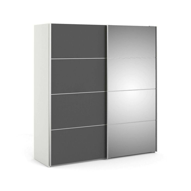 Guardaroba 2 ante grigio e bianco 182x201h cm - Cerreto