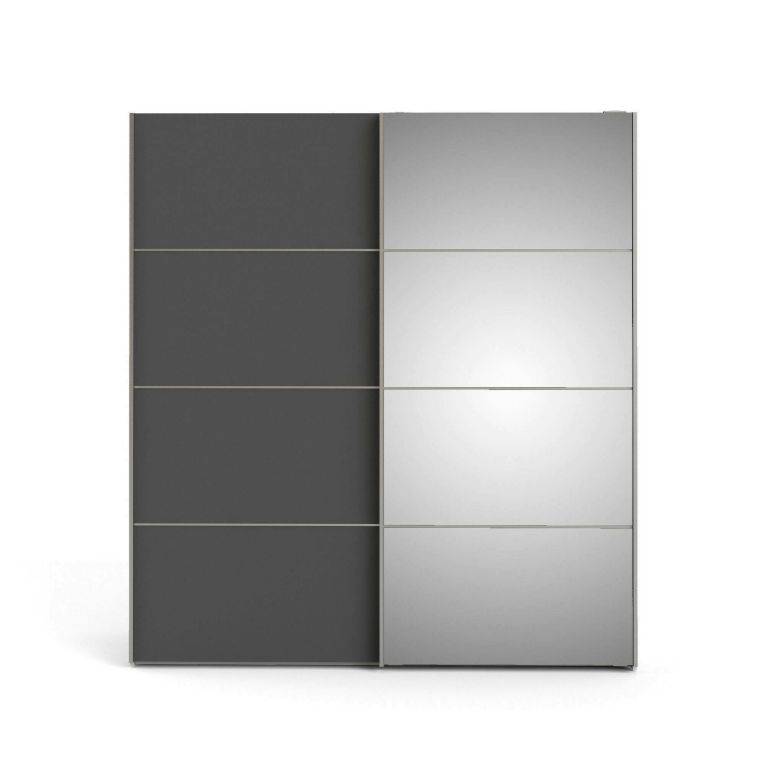 Guardaroba 2 ante grigio e bianco 182x201h cm - Cerreto