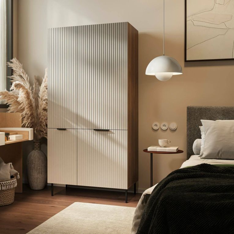 Guardaroba 2 ante Intelvi, 90x52 h185 cm, Beige