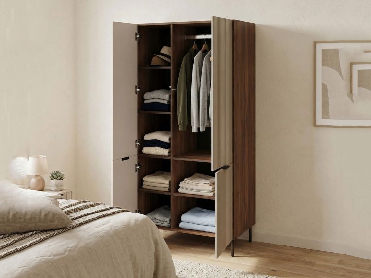 Guardaroba 2 ante Intelvi, 90x52 h185 cm, Beige