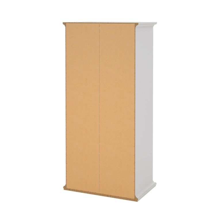 Guardaroba 2 ante Juliette, Mobile camera da letto, Cabina armadio portabiti, Armadio appendiabiti, 96x61 h201 cm, Bianco