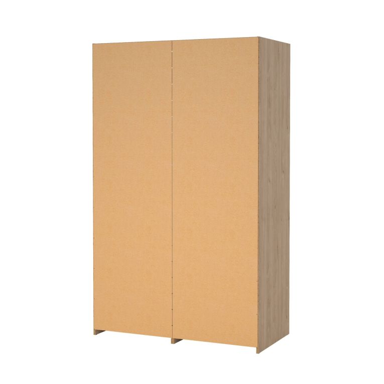 Guardaroba 2 ante Leonore, Mobile camera da letto, Cabina armadio portabiti, Armadio appendiabiti, 60x121 h200 cm, Rovere
