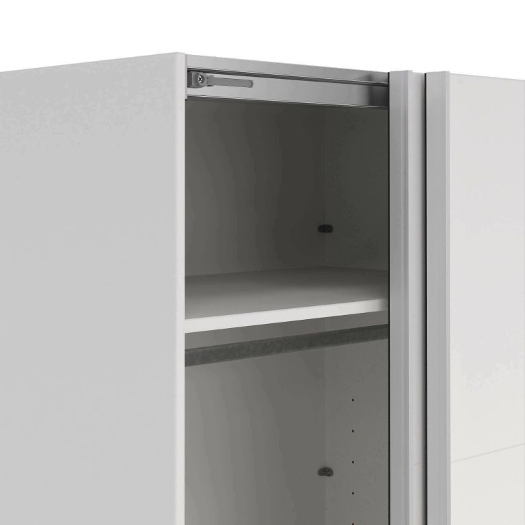 Guardaroba 2 ante- Margot, Mobile multifunzionale, Mobiletto scarpiera, Guardaroba porta scarpe, 65x179 h220 cm, Bianco