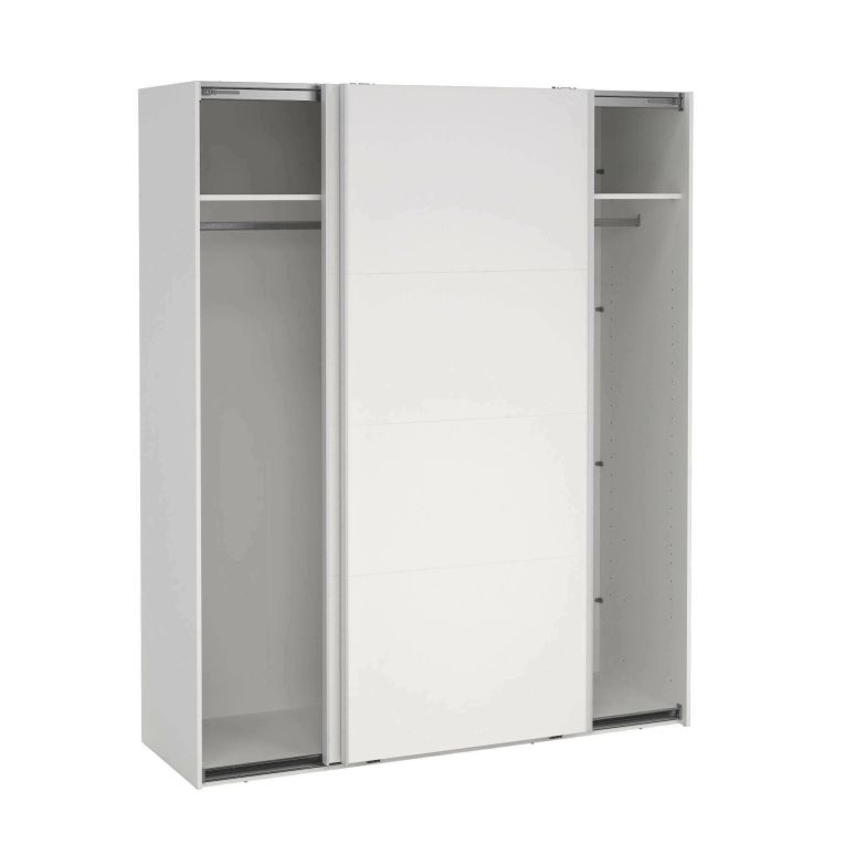 Guardaroba 2 ante- Margot, Mobile multifunzionale, Mobiletto scarpiera, Guardaroba porta scarpe, 65x179 h220 cm, Bianco