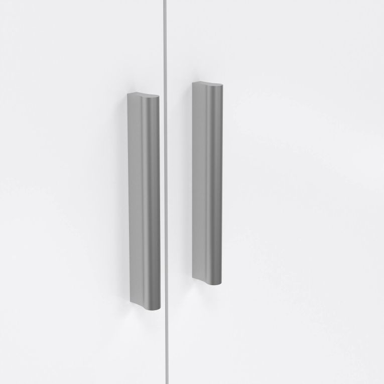 Guardaroba 2 Ante Marrone Quercia Bianco Lucido Appendiabiti 5 Ripiani 78.7x200.9h cm, 2 Ante - Argor