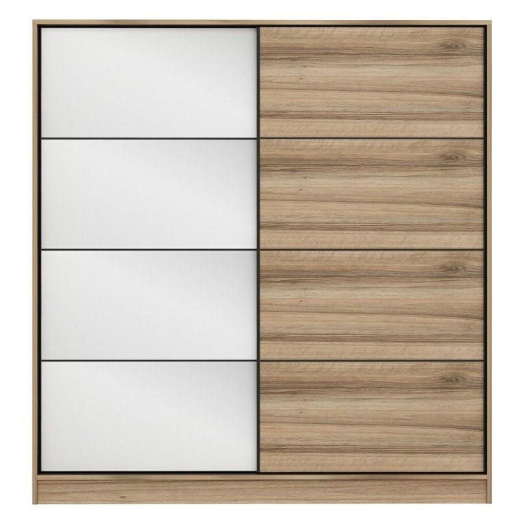 Guardaroba 2 Ante Marrone Rovere Appendiabiti 5 Ripiani 180x190h cm, 2 Ante - Rovolon