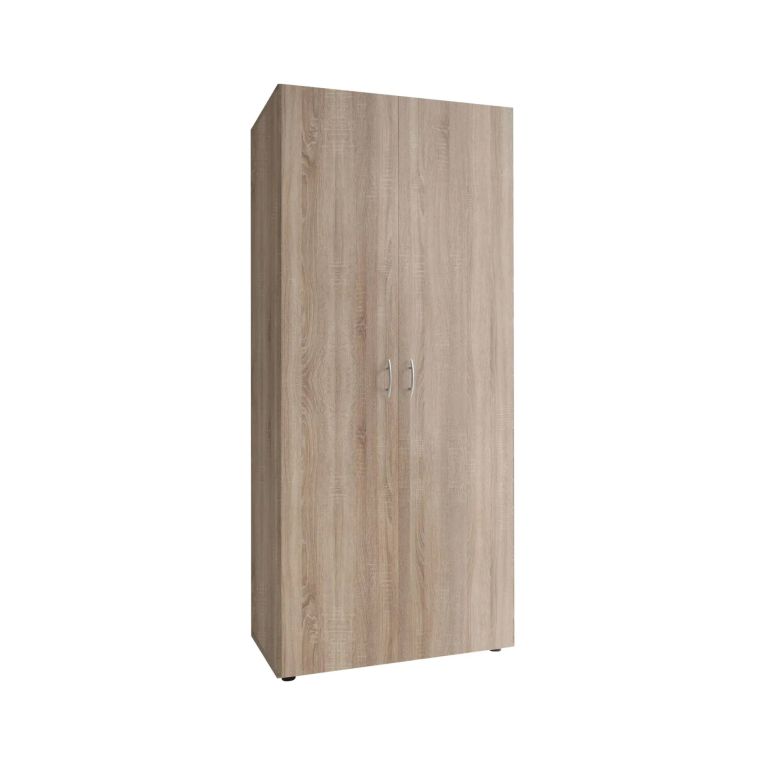 Guardaroba 2 Ante Marrone Rovere Appendiabiti un Ripiano 80x177h cm, 2 Ante - Istrana