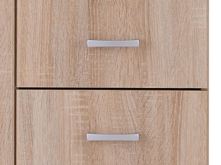 Guardaroba 2 Ante Marrone Rovere Bianco Appendiabiti 2 Cassetti 80x205h cm, 4 Ripiani - Cimena