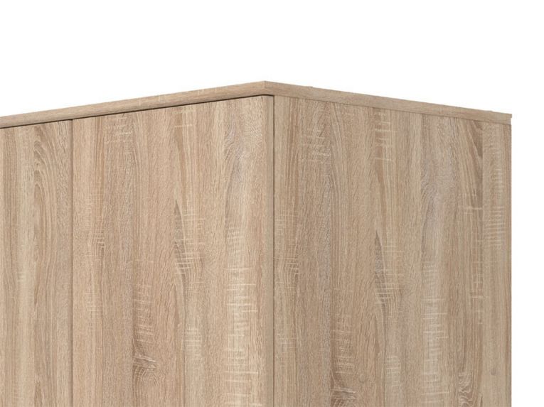 Guardaroba 2 Ante Marrone Rovere Bianco Appendiabiti un Ripiano 80x205h cm, 2 Ante - Roncaro