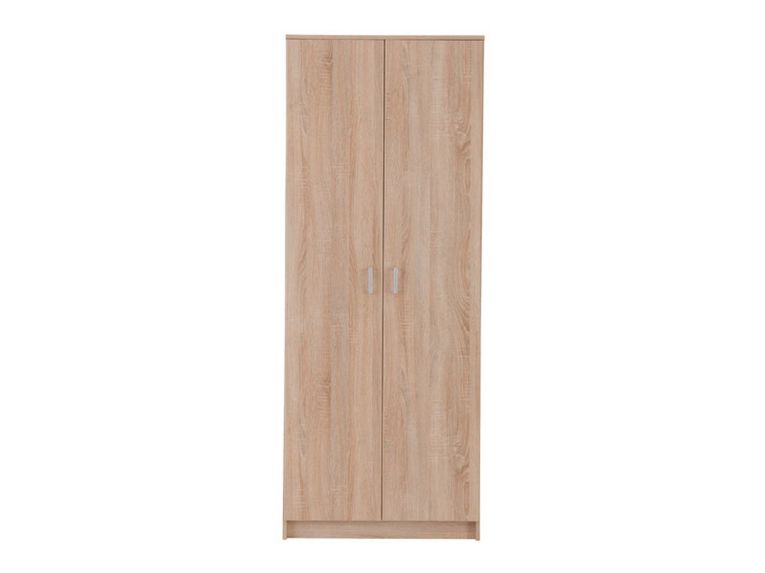 Guardaroba 2 Ante Marrone Rovere Bianco Appendiabiti un Ripiano 80x205h cm, 2 Ante - Roncaro