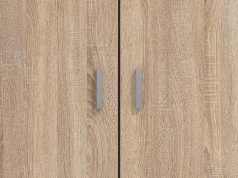 Guardaroba 2 Ante Marrone Rovere Bianco Appendiabiti un Ripiano 80x205h cm, 2 Ante - Roncaro