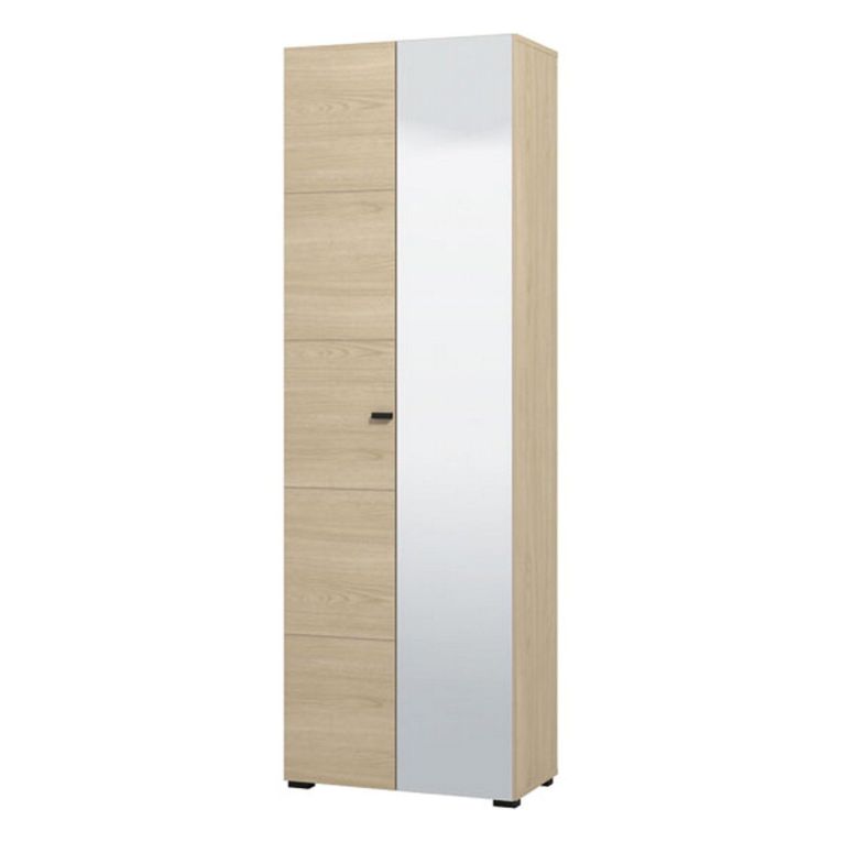 Guardaroba 2 Ante Marrone Rovere Marrone Appendiabiti 3 Ripiani 64x194h cm, 2 Ante - Azzano