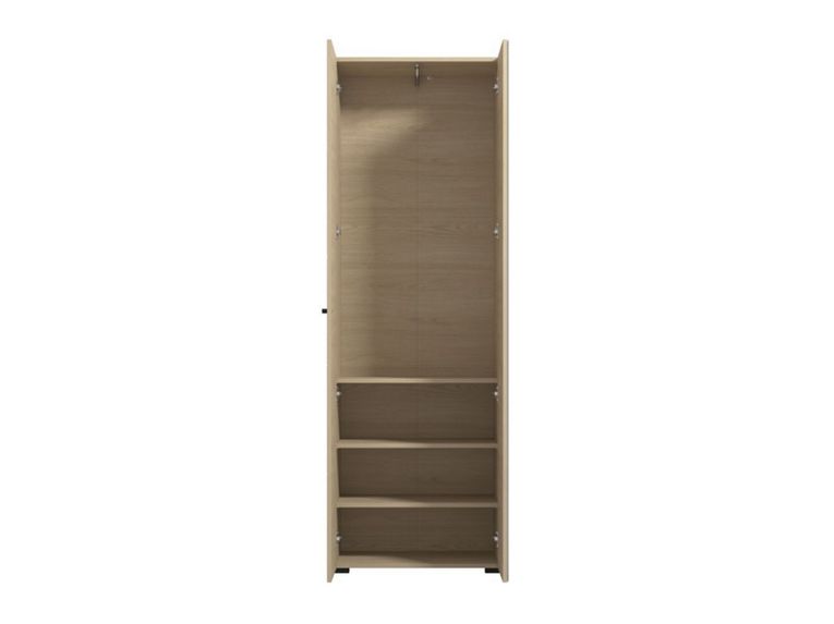 Guardaroba 2 Ante Marrone Rovere Marrone Appendiabiti 3 Ripiani 64x194h cm, 2 Ante - Azzano