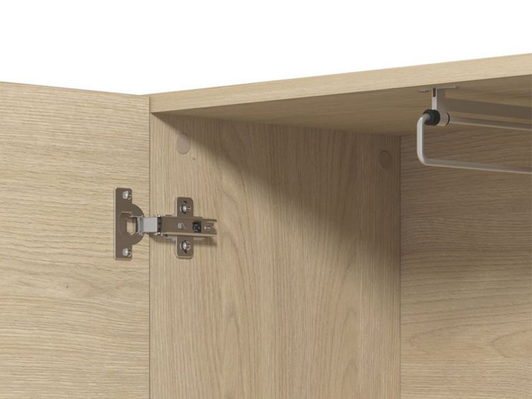 Guardaroba 2 Ante Marrone Rovere Marrone Appendiabiti 3 Ripiani 64x194h cm, 2 Ante - Azzano