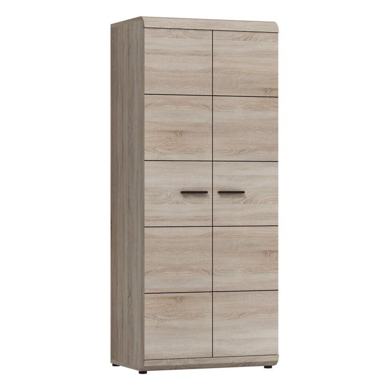 Guardaroba 2 Ante Marrone Rovere Nero Appendiabiti 2 Ripiani 80x194h cm, 2 Ante - Mostaarr