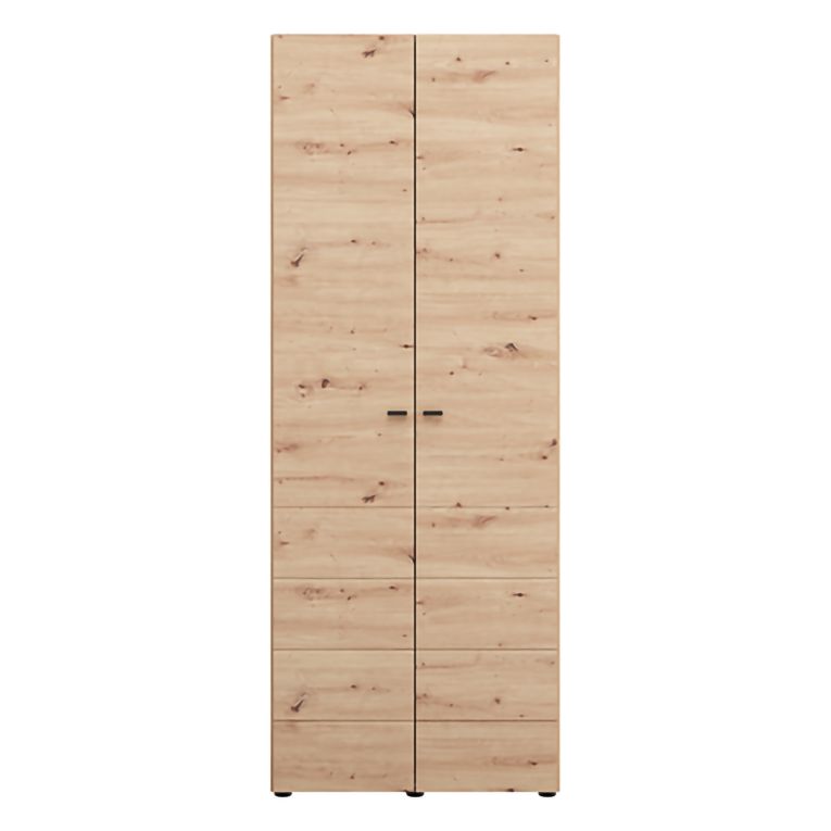 Guardaroba 2 Ante Marrone Rovere Nodi Appendiabiti un Ripiano 79x208h cm, 2 Ante - Pomar