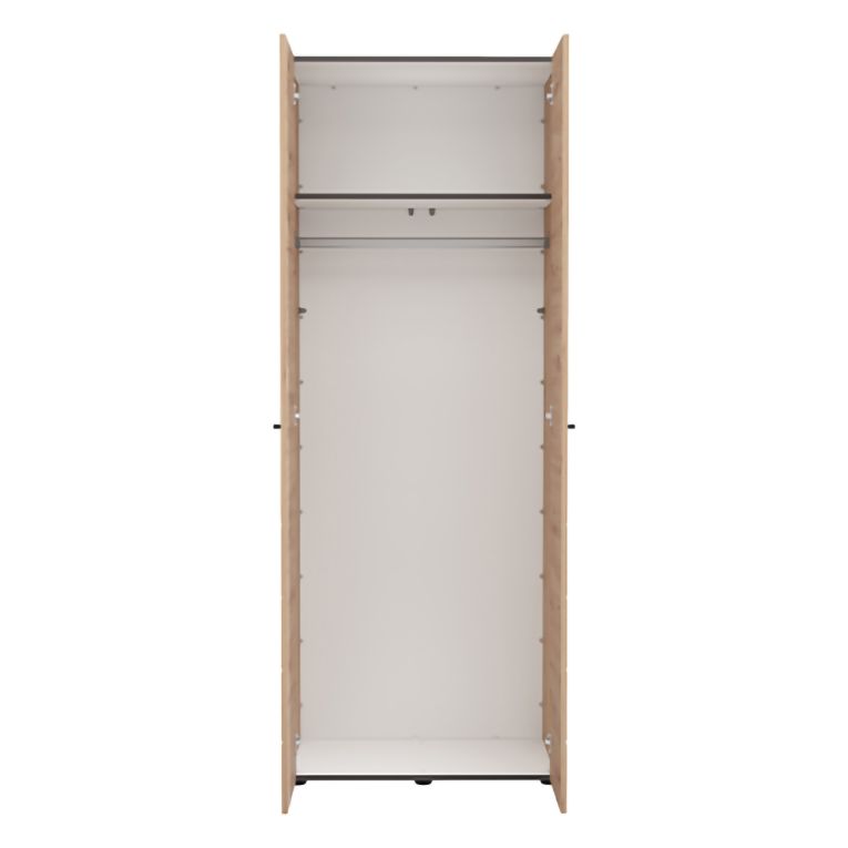 Guardaroba 2 Ante Marrone Rovere Nodi Appendiabiti un Ripiano 79x208h cm, 2 Ante - Pomar
