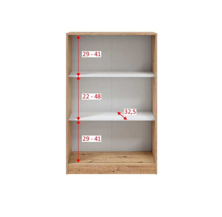 Guardaroba 2 Ante Marrone Rovere Nodi Bianco 2 Ripiani Apertura Scorrevole 77x119h cm, 3 Vani - Stelvio